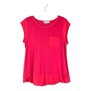 Calvin Klein Women's Pocket T-shirt Size M Pink Sleeveless Pullover